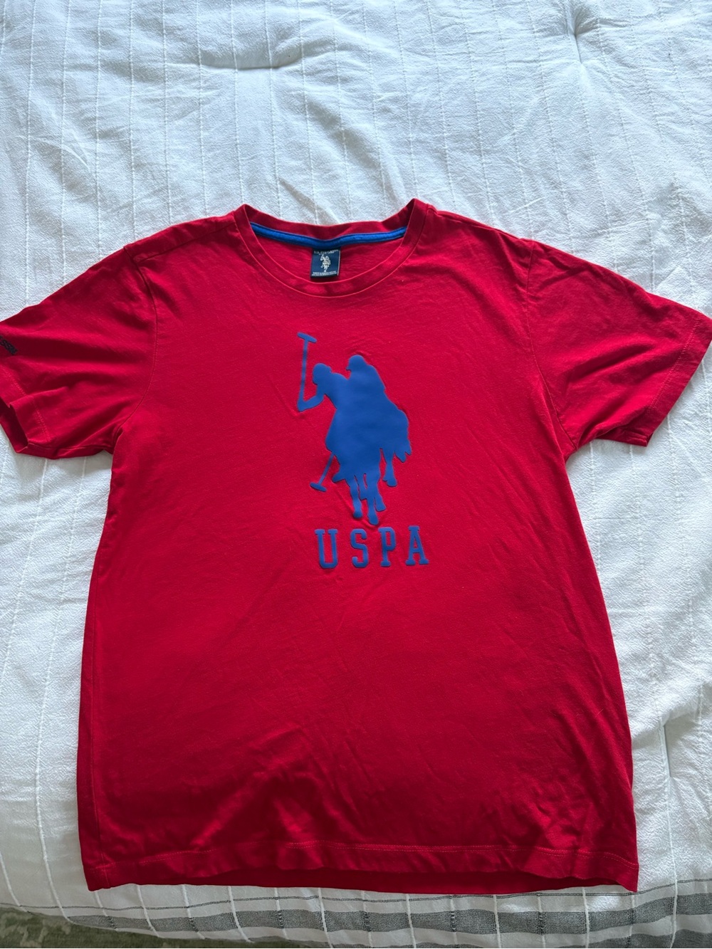 U.S. Polo Assn. Red Short-Sleeve Tee with Blue Logo